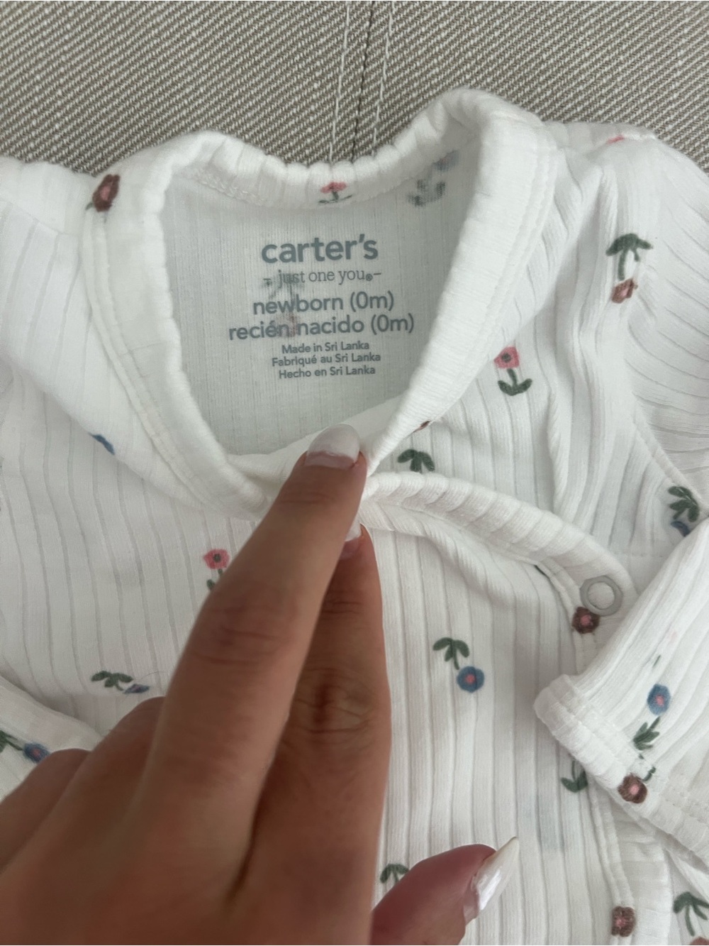 Carter's Ribbed Floral Matching Sets Pink newborn baby girl footed pyjama Carter - Picture 2 of 4